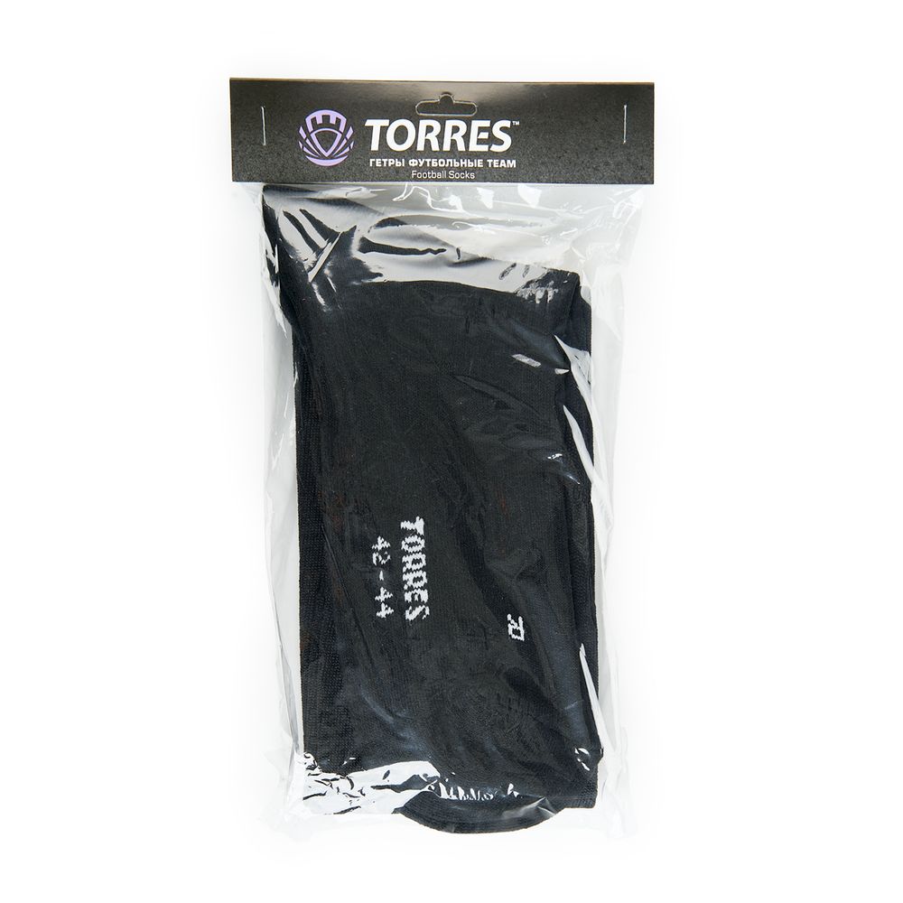 Гетры футб.TORRES Sport Team, FS1108-02-28-30, р.28-30, ЧЕРН, хлопок, полиэстер, эластан