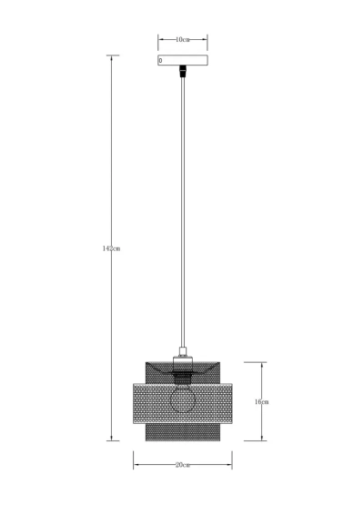 Подвесной светильник Arte Lamp GRID A7069SP-1GO, 1хE27