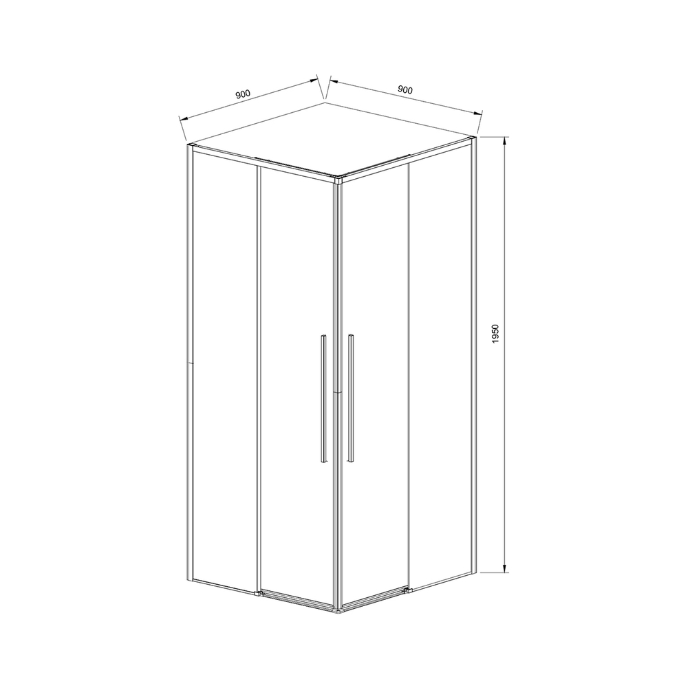 Душевой уголок Vincea Слим-Н (Slim-N) VSS-4SN900CL, 900*900, хром, стекло прозрачное