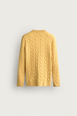 ZARA СВИТЕР КЛАССИЧЕСКОГО КРОЯ, ЖЕЛТЫЙ