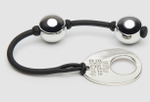 Серебристые шарики Inner Goddess Mini Silver Pleasure Balls 85g на черном силиконовом шнурке (Цвет: серебристый с черным)