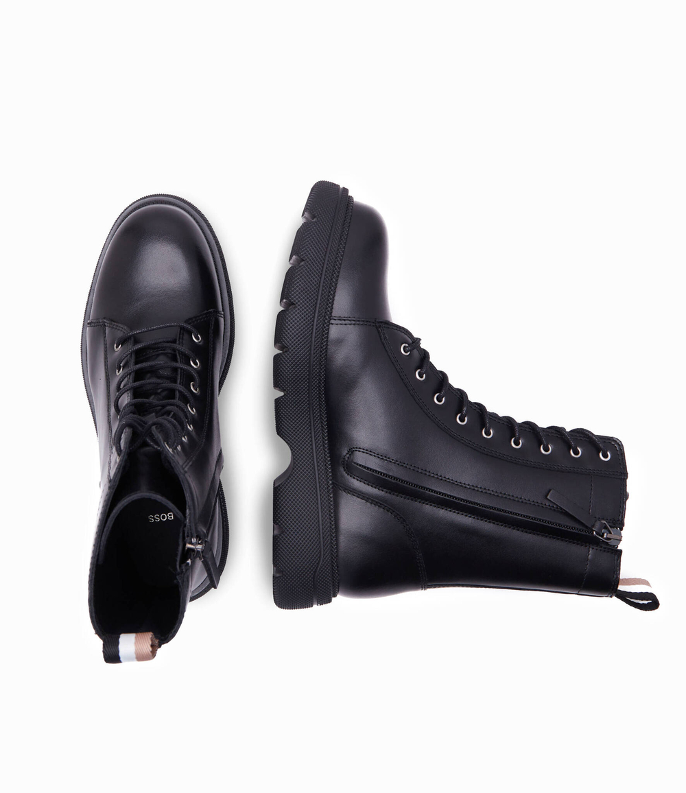 Кожаные ботильоны jacob laceup-c BOSS BLACK - черный(50481531)