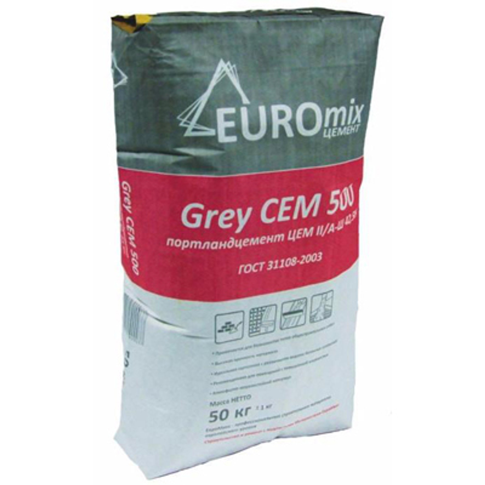 Цемент Euromix Grey Cem M-500 50 кг