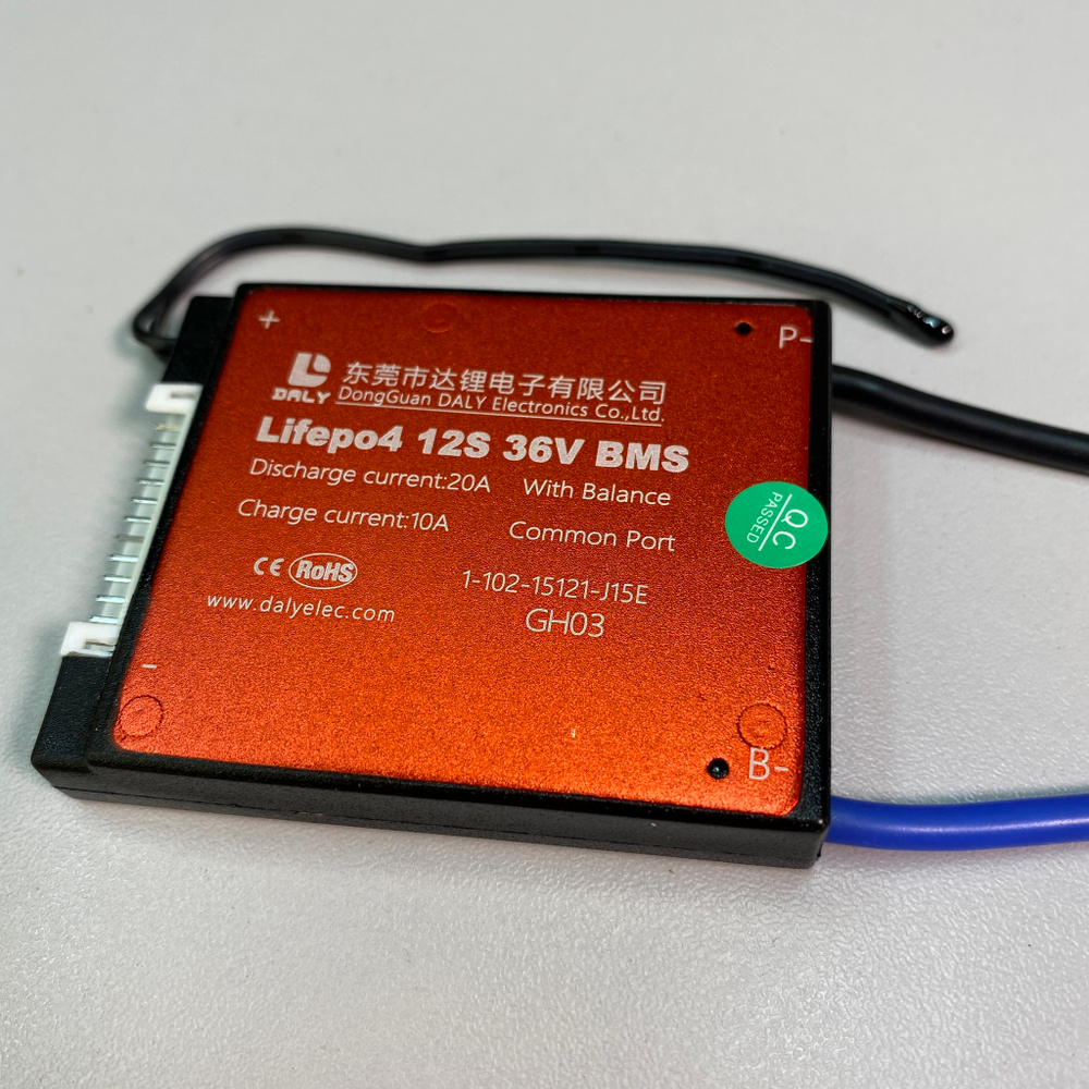 Плата LiFePo4 BMS daly 12s36v 20A с термодатчиком