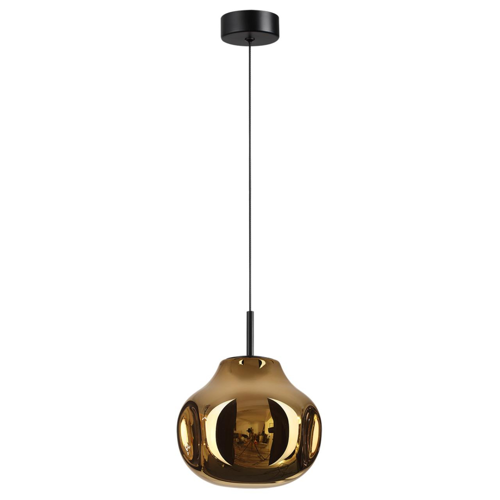 5097/4LA PENDANT ODL25 363 черный/золотой/металл/стекло Подвес LED 4W 4000K 388Лм VASO