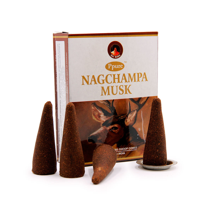 Ppure Nagchampa Musk Благовоние-конус Муск, пуля (стелющиеся), 10 шт