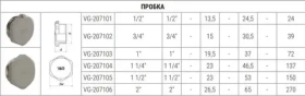 Пробка НР 3/4" VALOGIN VG-207102