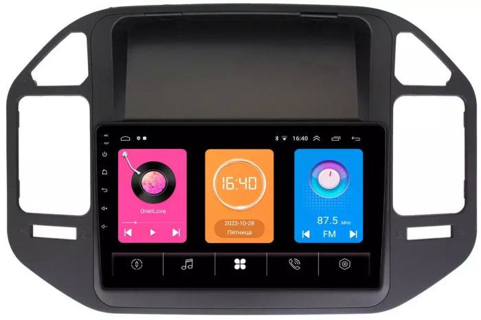 Магнитола для Mitsubishi Pajero 3, Montero 3 1999-2006 (рамка черная) - GT9-266 на Android 10