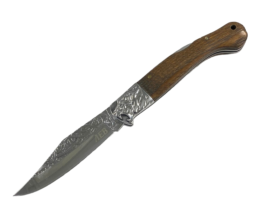 Складной нож Лев, сталь 65Х13, B636, Pirat