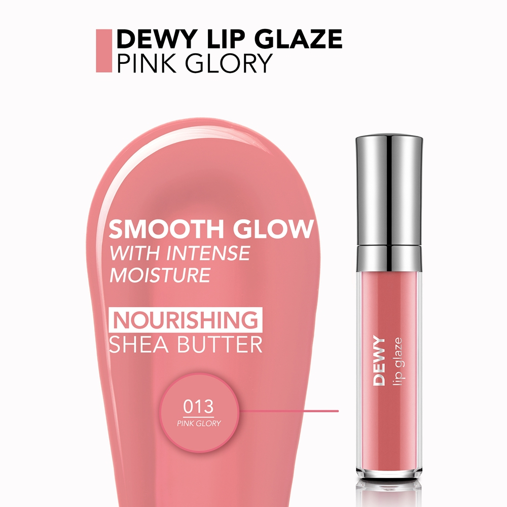 flormar Dewy Lip Glaze - Увлажняющий блеск для губ оттенок 013 Pink Glory, 4 ml