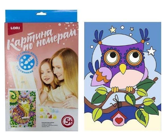 Картина по номерам для малышей "Совушка"