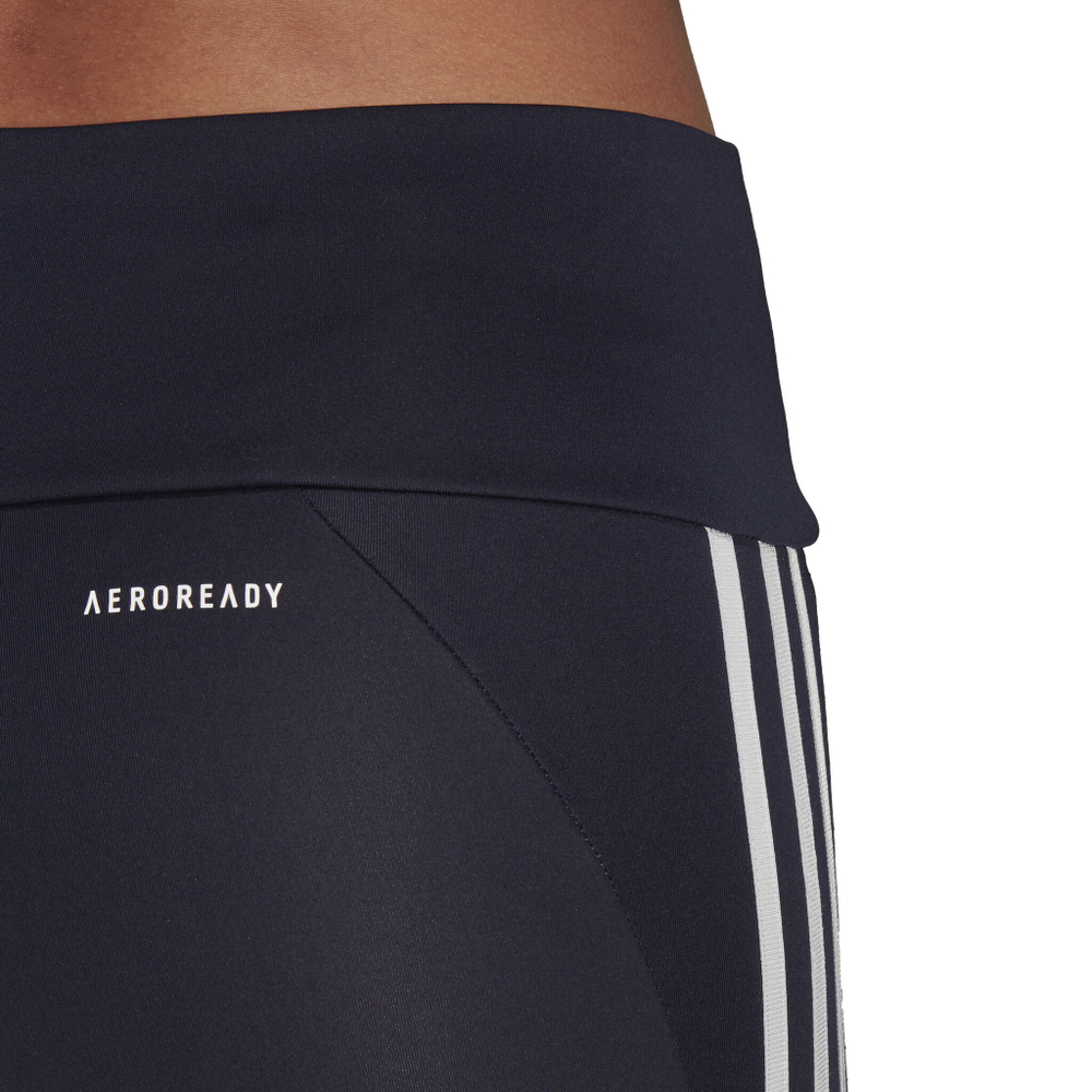 Женские теннисные брюки adidas Designed To Move High-Rise 3-Stripes 7/8 Sport Tight Women - Blue, White