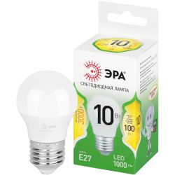 Лампа светодиодная ЭРА GREEN LINE LED P45-10W-830-E27 GL 10Вт шар теплый свет E27 | Лампы cветодиодные Шар (G/P)
