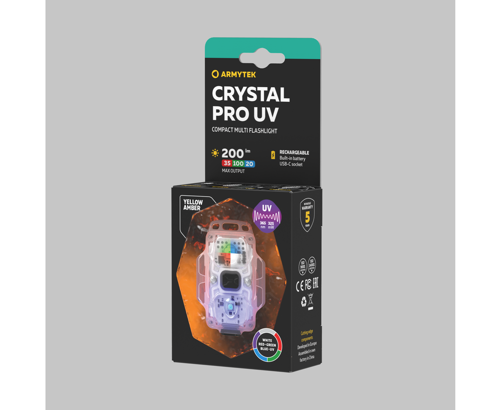 Мультифонарь светодиодный Armytek Crystal Pro UV, 200 лм, желтый