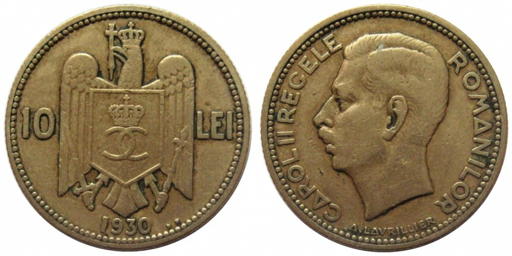 Румыния 10 леев, 1930 Кароль II VF