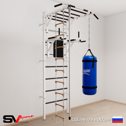 Шведская стенка Sv Sport 5451 (Турник рукоход/Брусья/Канат/Лестница/Цепь/Мешок 15кг)