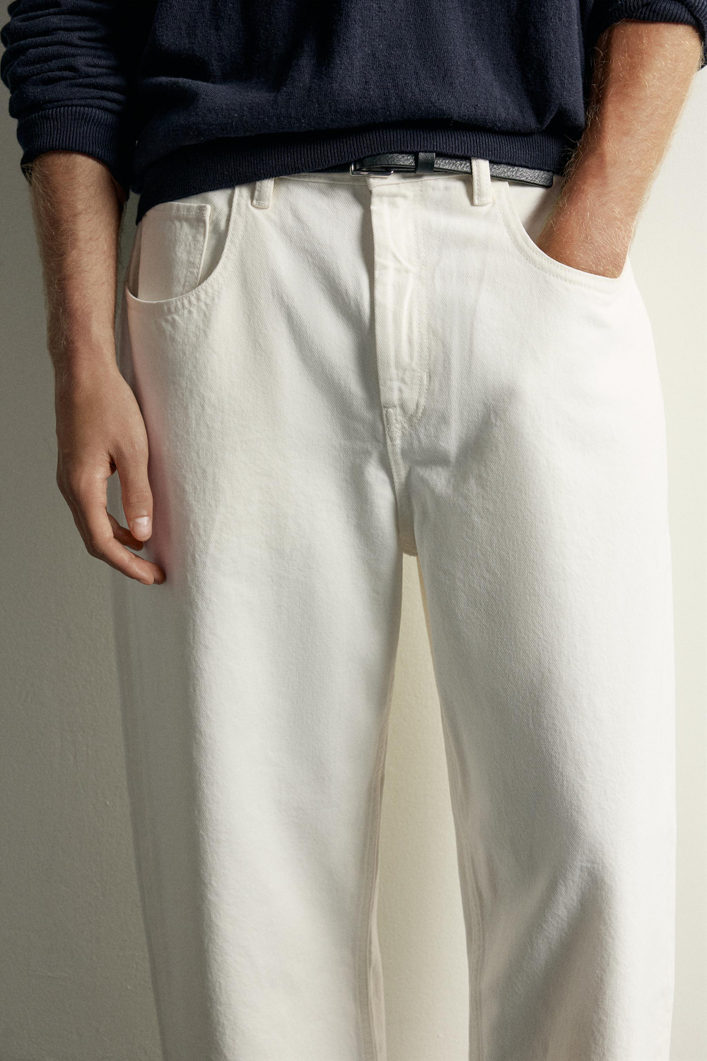 ДЖИНСЫ TAPERED WIDE FIT В ПОЛОСКУ — ZARA