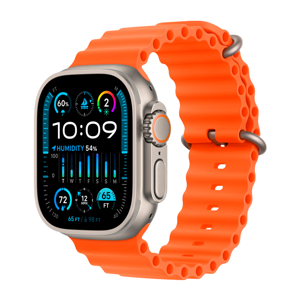 Умные часы Apple Watch Ultra 2 GPS + Cellular, 49mm, Titanium Orange Ocean Band (Оранжевый)
