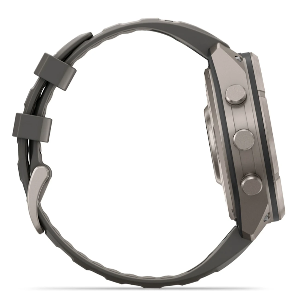 Garmin Fenix 9 PRO INREACH, 47 мм, SOLAR, Sapphire Titanium with Pebble Gray/Silver Gray Silicone Band