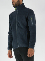 Толстовка флисовая CMP Men's jacquard Knit-Tech fleece with rhombus motif, артикул 38H2237, цвет ANTRACITE-GREY-YELLOW FLUO (31UF)