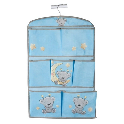Кофр подвесной "Мишка", 7 карманов, Д600 Ш400, голубой