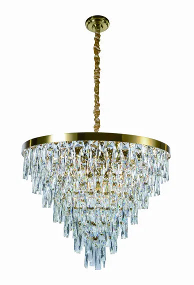 Люстра подвесная NewRgy 5729P/18A PLATING BRASS+CLEAR, 18×40 Вт, прозрачная и латунная