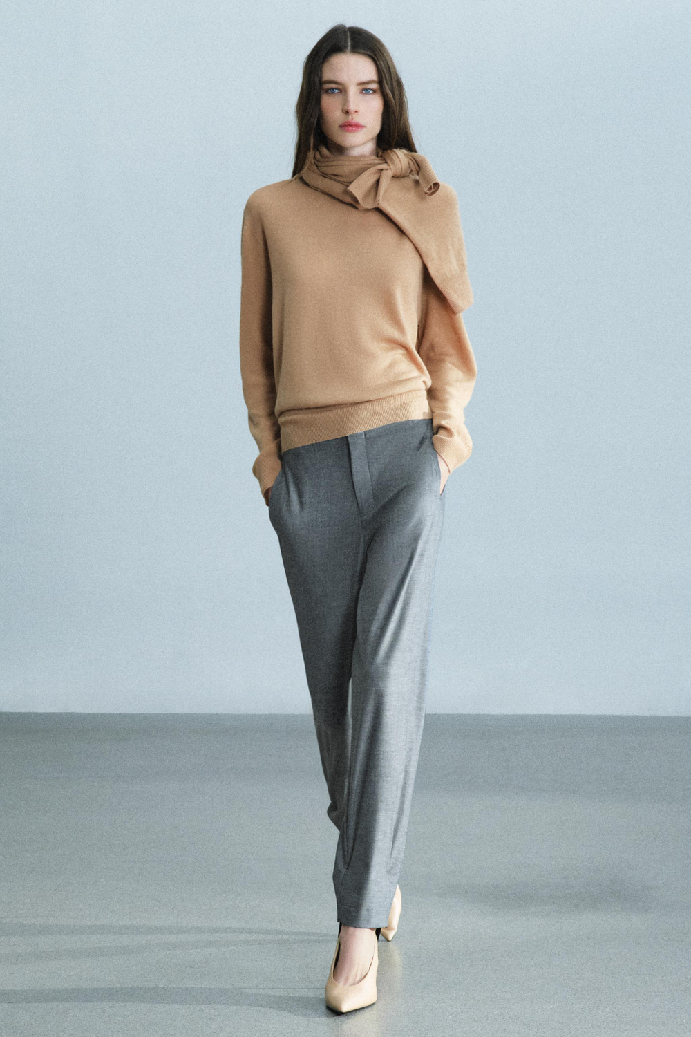БРЮКИ СО ШТРИПКАМИ И ШЕРСТЬЮ — ZW COLLECTION — ZARA