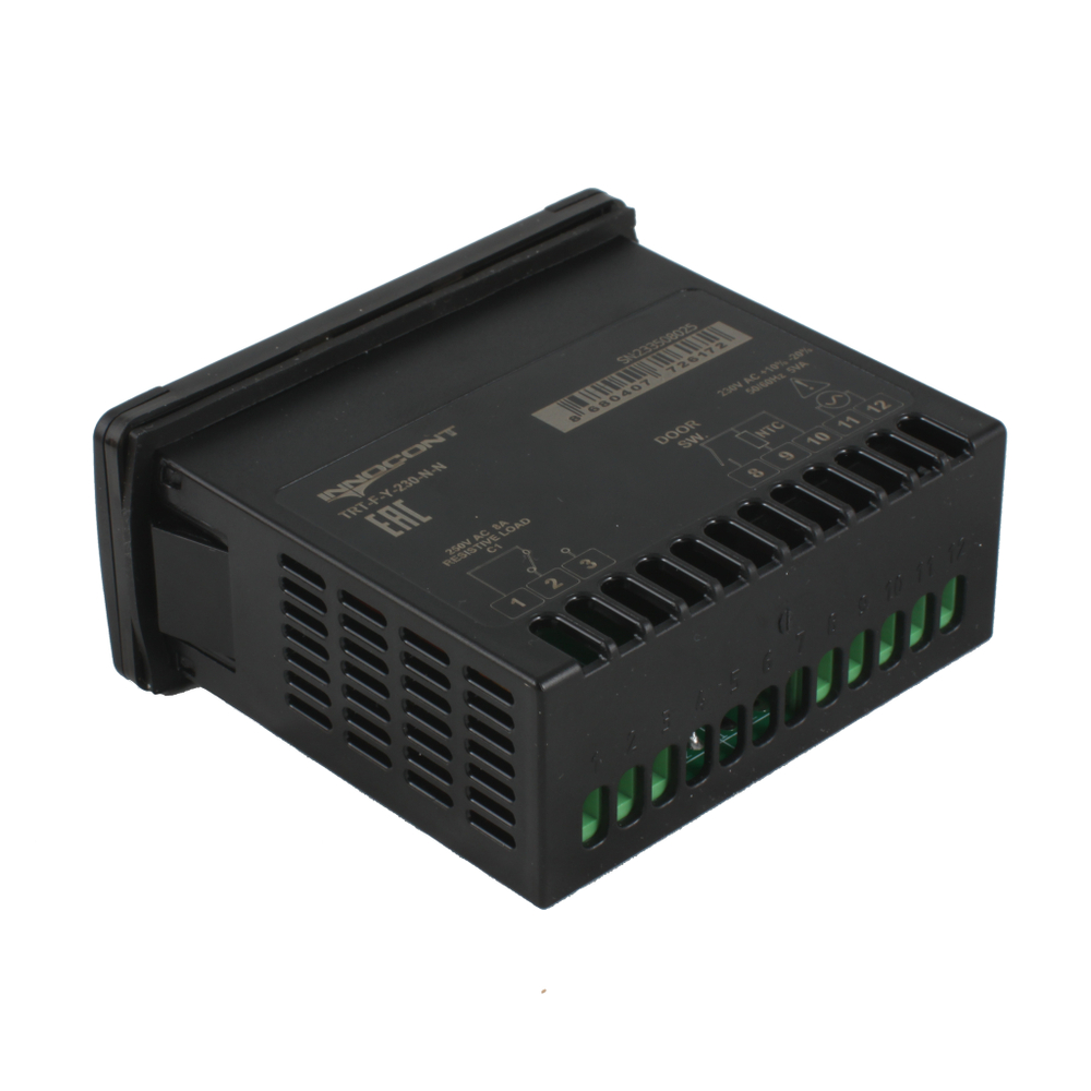 Температурный контроллер INNOCONT TRT-F-Y-230-2N-3N для управления охлаждением/размораживанием, 4 разряда, 77х35х61 мм, 2xNTC, выходы реле на компрессор, охладитель и испаритель, ON/OFF, 230VAC, встроенный фиксатор