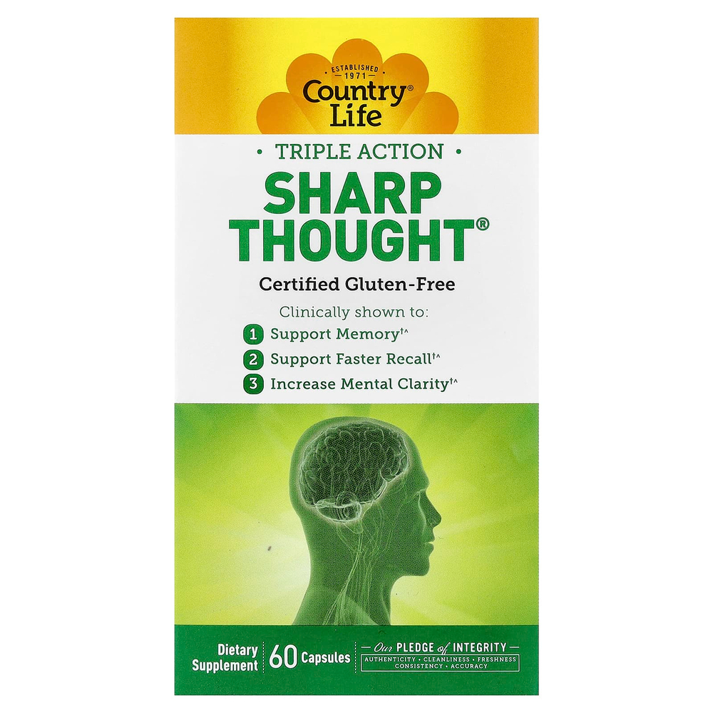 Country Life, Sharp Thought®, тройного действия, 60 капсул
