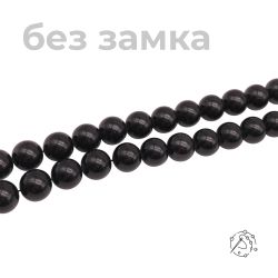 Нить бусин шерл (черный турмалин) 10 мм
