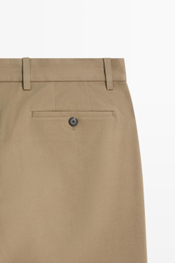 Massimo Dutti Брюки прямого кроя из смесового хлопка, норка