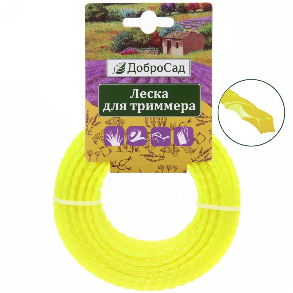 Леска для триммера 3,0мм*15м канат ДоброСад