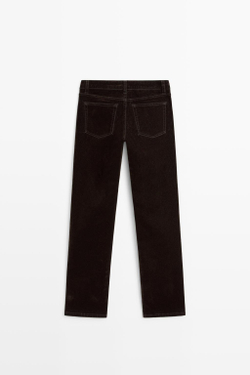 Massimo Dutti Джинсы прямого кроя с низкой посадкой, кротово-коричневый