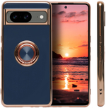 Стильный глянцевый чехол для GOOGLE PIXEL 8 (не 8A / 8 PRO!) с кольцом-подставкой и бархатной подкладкой