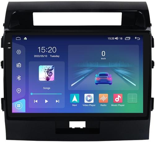 Магнитола для Toyota Land Cruiser 200 2007-2015 (экран климата внизу) - Parafar PF381U2K на Android 13, Быстрая, QLED+2K, CarPlay, 4G SIM-слот