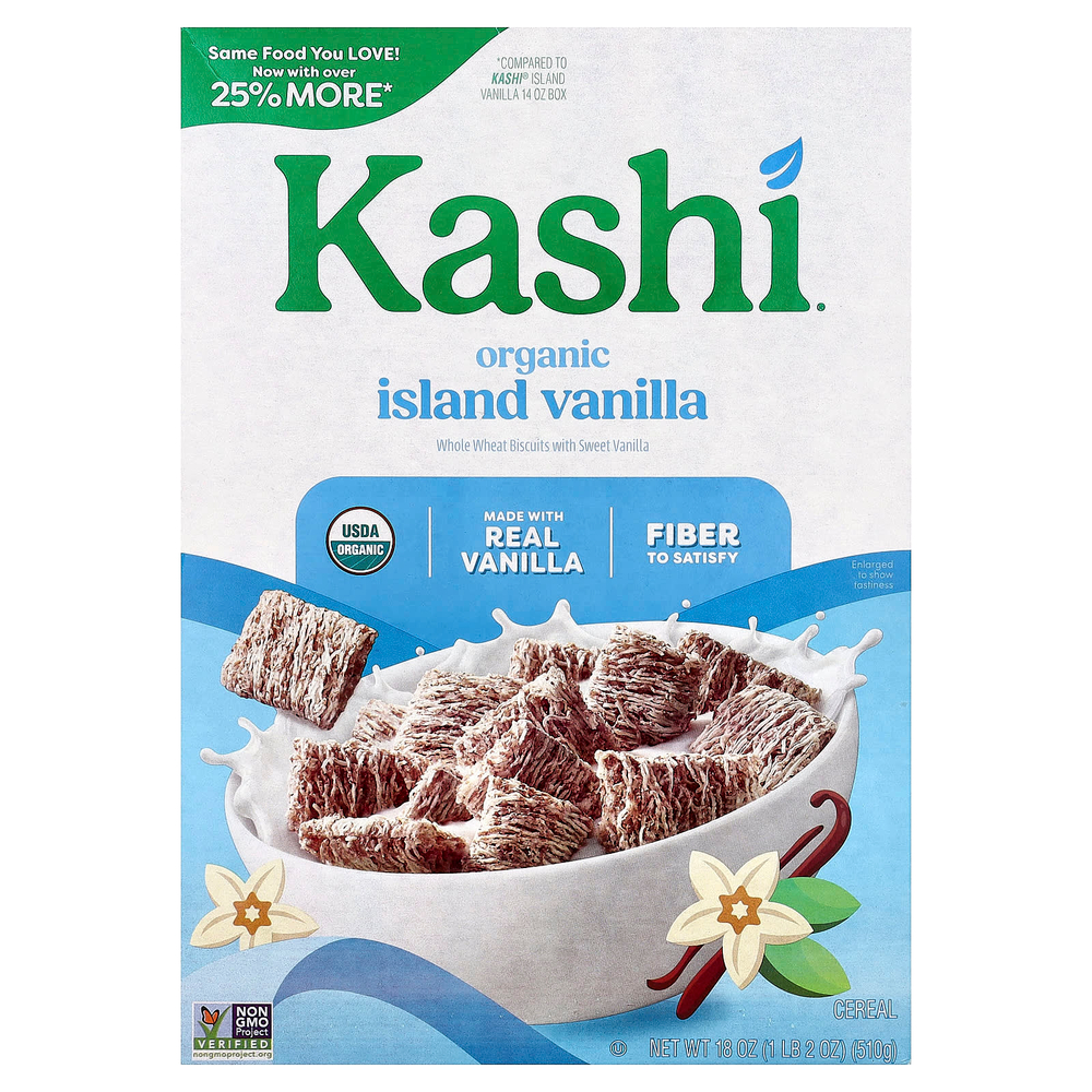 Kashi, органическое печенье из цельной пшеницы со сладкой ванилью, ваниль, 510 г (18 унций)