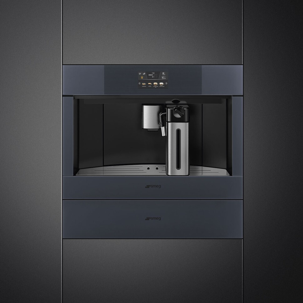 SMEG CMS4104GRU Автоматическая кофемашина, 60 см, высота 45 см, стекло Neptune Grey
