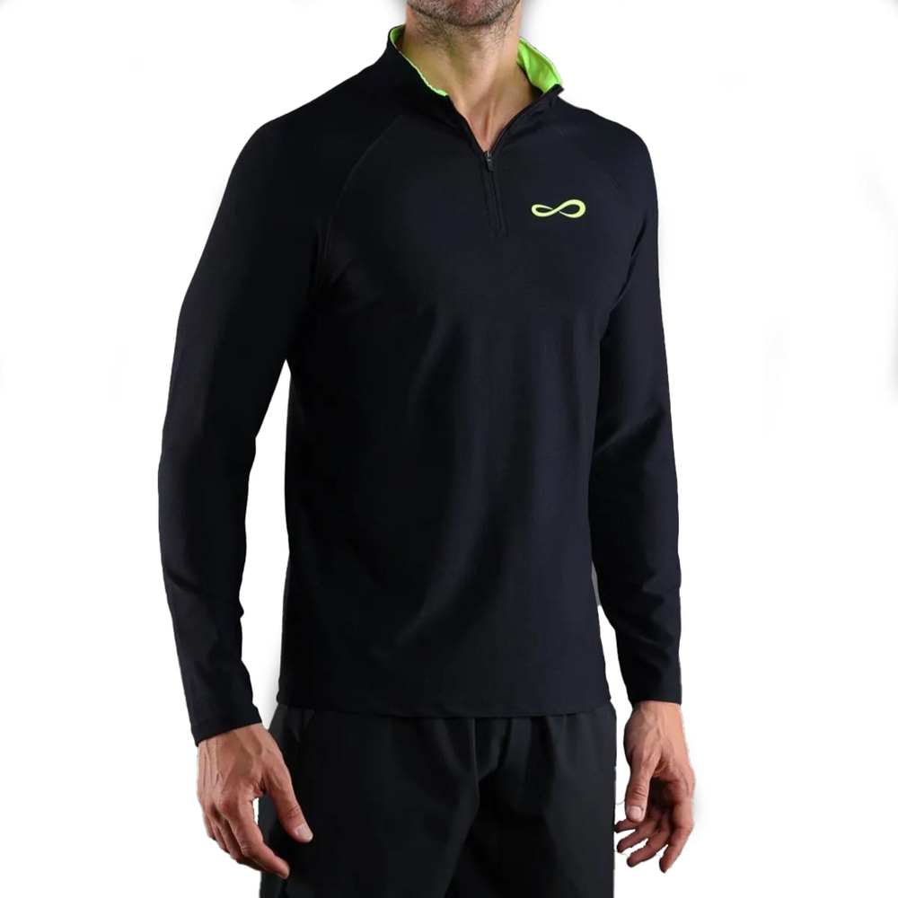 Мужское теннисное поло Endless Epic Long Sleeve Men - Black, Green