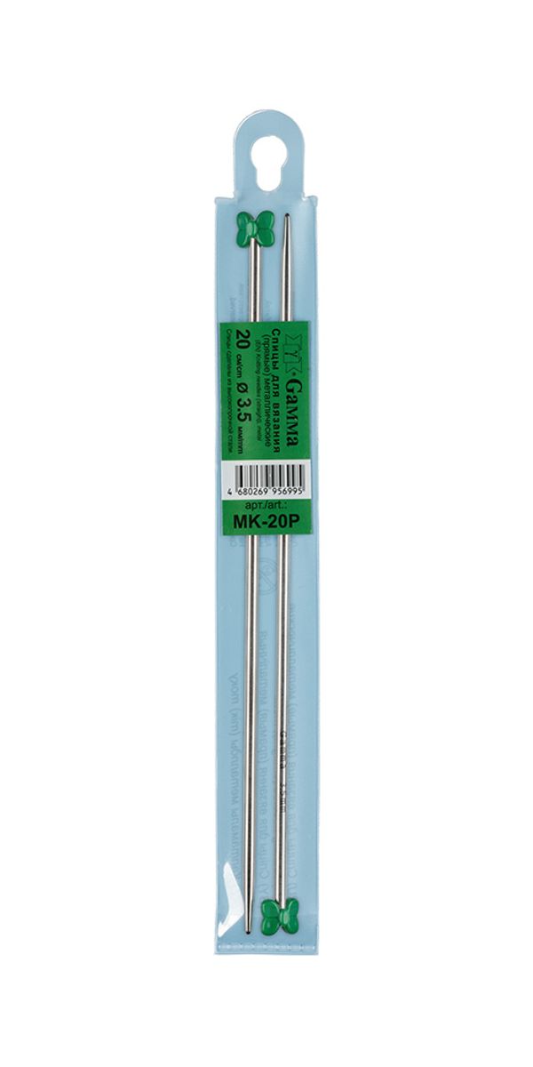 Спицы прямые металл ⌀3.5 мм, 20 см, никель, Gamma MK-20P