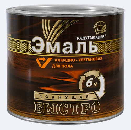 Эмаль д/пола алкид.-уретан. быстросохн. светл.орех  РАДУГА  6кг