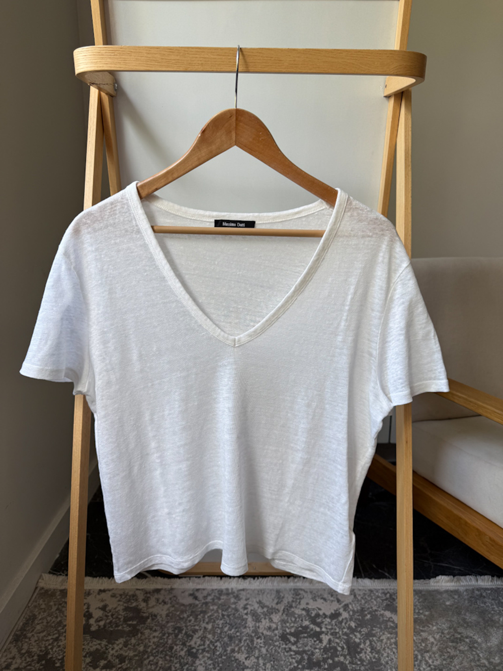 Льняная футболка Massimo Dutti, М
