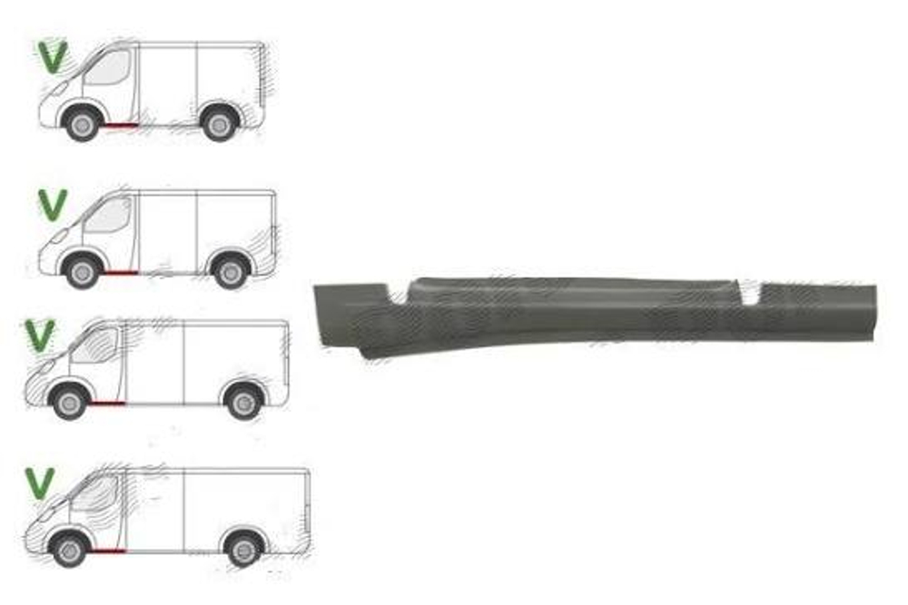Порог правой двери Ford Transit 2006-2013 (Potrykus)