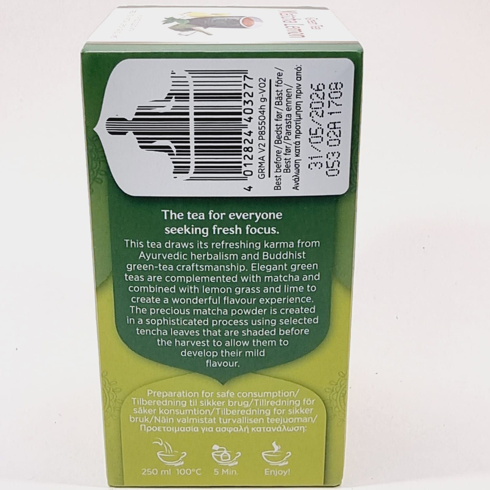 Чай зеленый Yogi Tea "Matcha Lemon" аювердическая смесь с лимоном 17 пакетиков 30.6 г (из Финляндии)