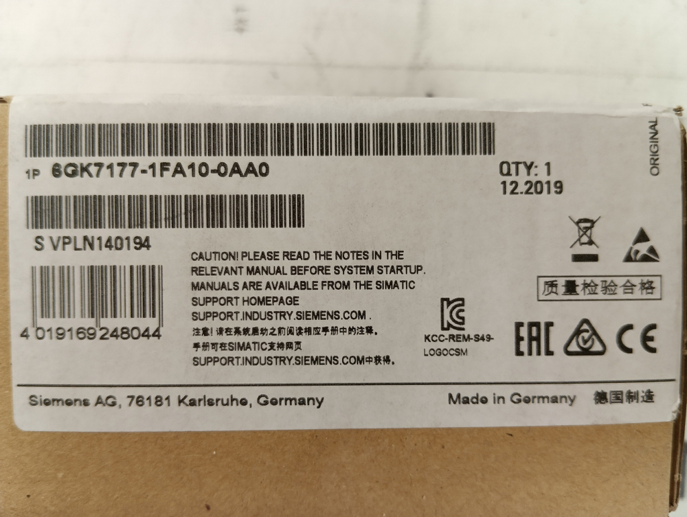 Siemens 6GK7177-1FA10-0AA0 новое