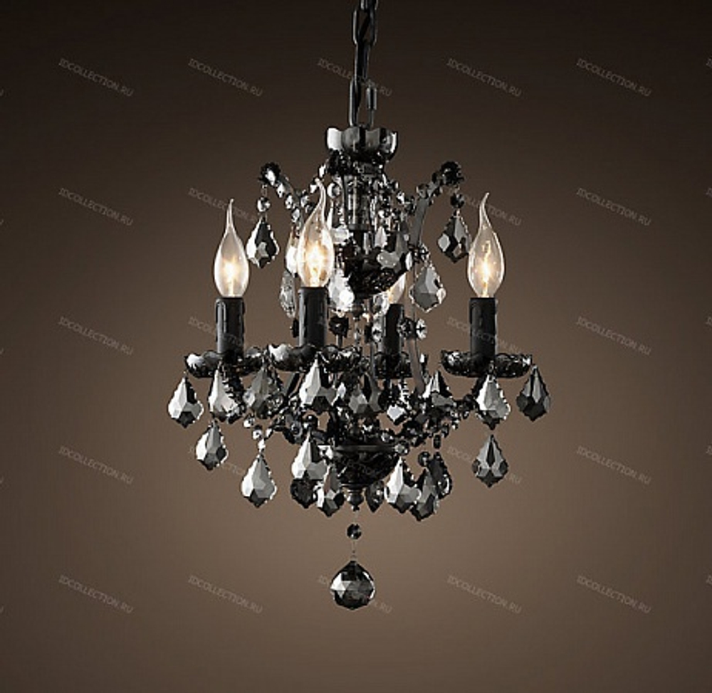 Люстра 19TH C. ROCOCO IRON & SMOKE CRYSTAL ROUND Restoration Hardware 68290056