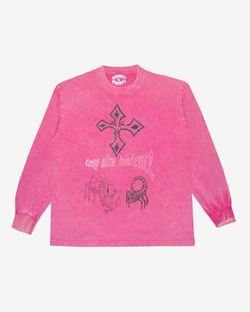 Лонгслив Скорпики garment dyed розовый