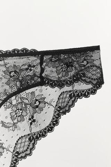 ZARA КРУЖЕВНЫЕ ТРУСЫ, ЧЕРНЫЙ