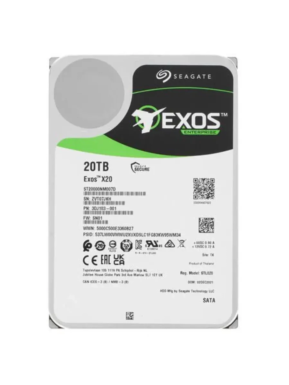 3.5" 20 ТБ Жетский диск Exos X20 ST20000NM007D
