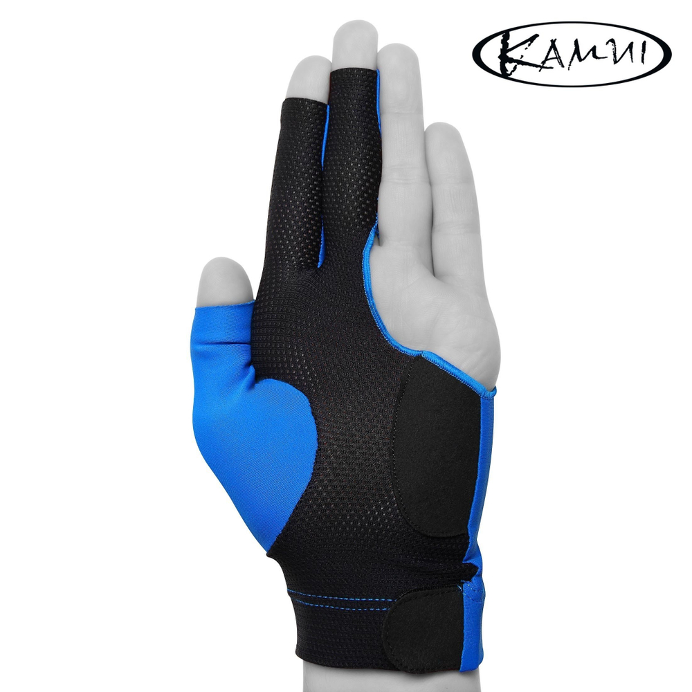 Перчатка для бильярда "Kamui QuickDry" синяя/черная правая S