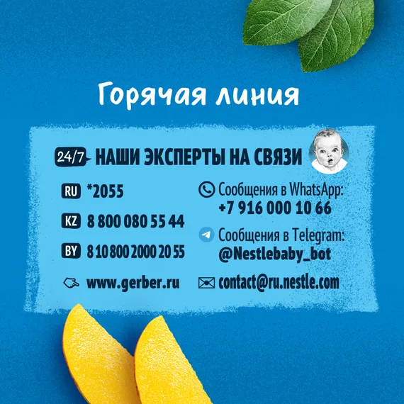Пюре Gerber Яблоко-манго с 6 мес 90 г